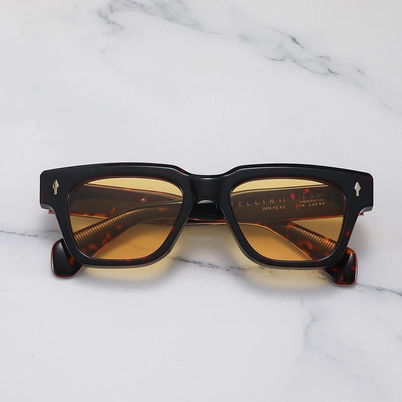   FELLINI نظارات شمسية نسائية سميكة خلات شعبية فاخرة نظارات شمسية للنساء 2025 جاك نظارات شمسية للرجال مع حافظة أصلية
