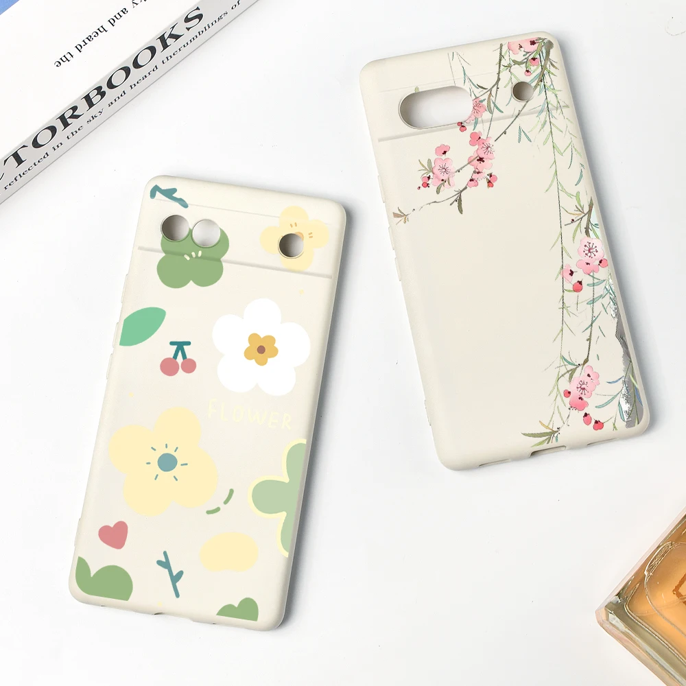 

Flowers Floral Fundas for Google Pixel 8 8Pro 7a 7Pro 6 6a 6Pro Soft Protection Shell for Pixel 7 Liquid Silicone Phone Cases