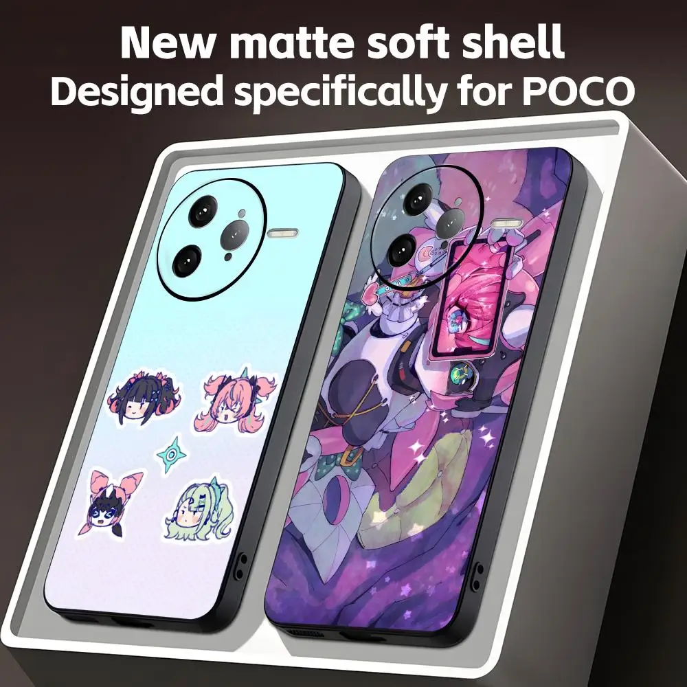 Capa de Telefone Zenless Zone Zero Aria para Xiaomi POCO M7 M6 M5 X7 X6 X5 F7 F6 F5, Capa Macia Preta Pro 5G