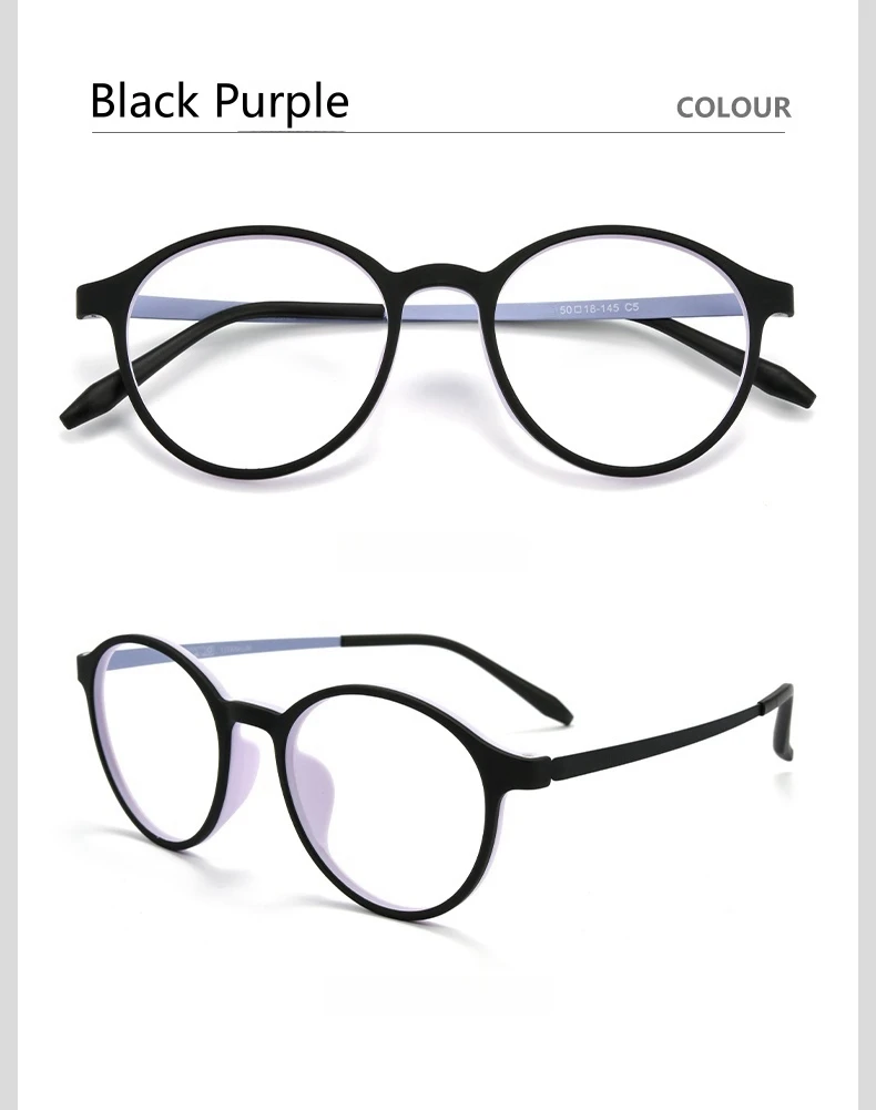 YIMARUILI Ultraleichte Retro Runde Titanlegierung Brillengestell Männer und Frauen Flexible TR90 Optische Brillen 3050 – Detail 11