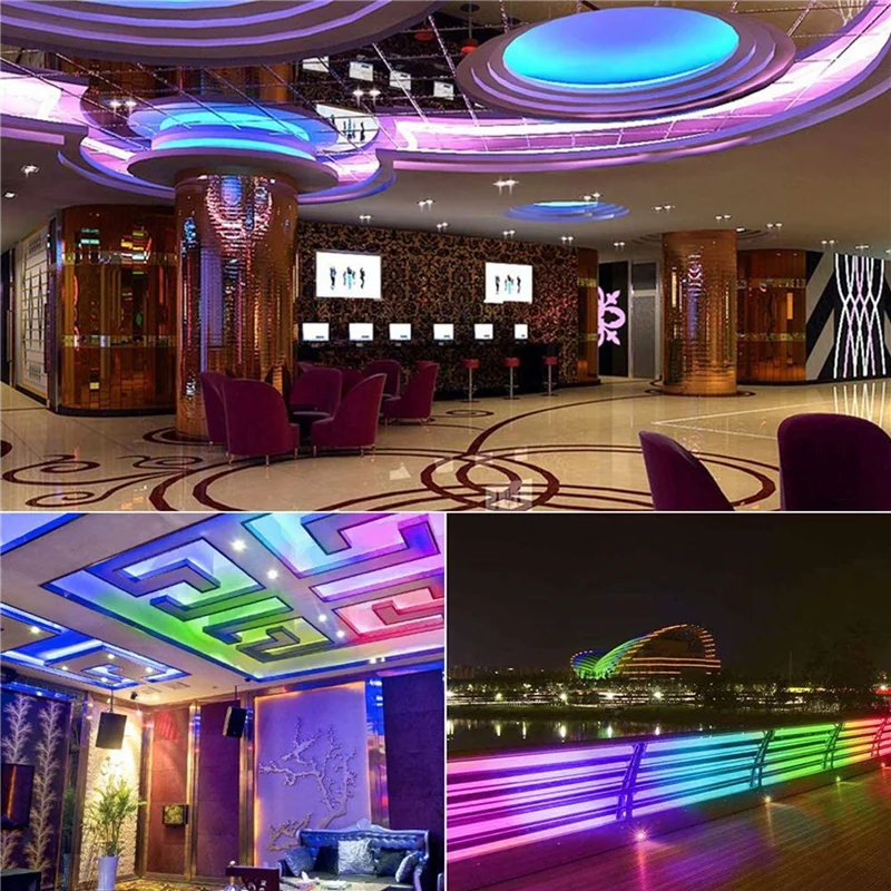 ABNL 10M RGB 라이트 스트립 3528 600LED 유연한 LED 스트립 라이트 44 키 원격 + 컨트롤러 크리스마스 거실 침실