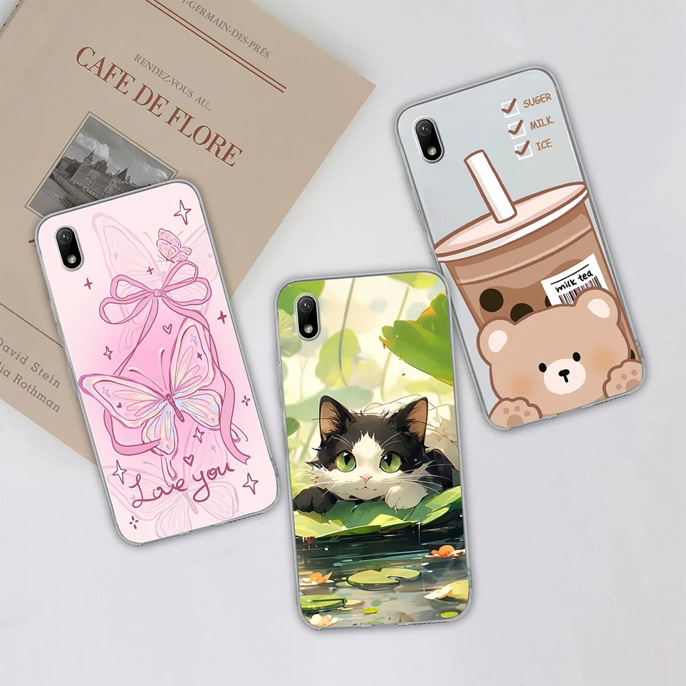 For Huawei Y5p Y5 (2019) Case Cute Cat Duck Coque Transparent Silicone Soft TPU Back Cover For Huawei Y5(2017) Funda Y5p Carcas