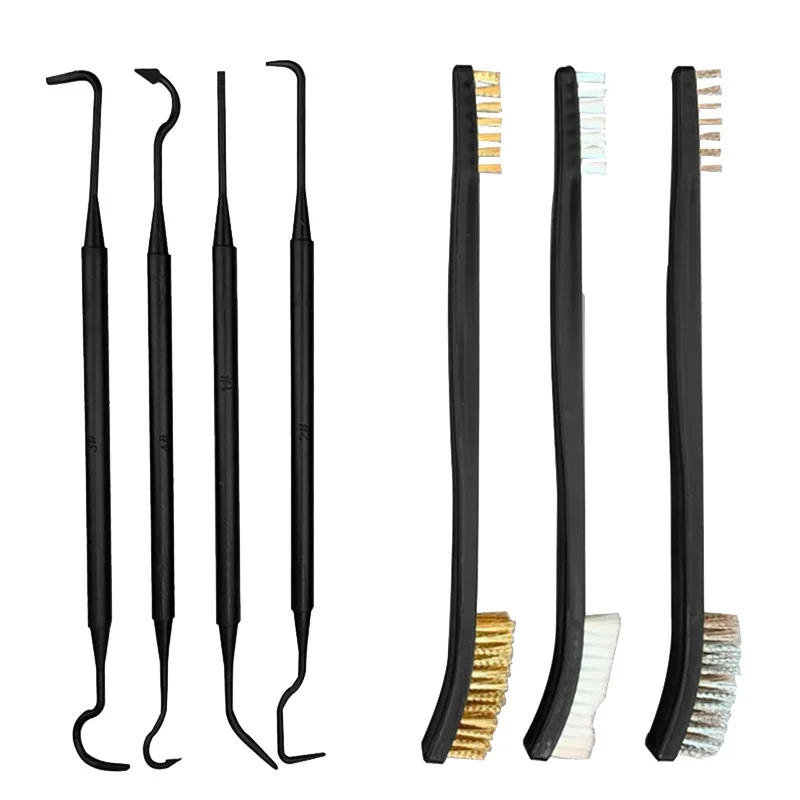 Car Detailing Cleaning Tool Accessories Multipurpose Wire Brushes and 4 Nylon Picks Pick and Brush Set 3 Double-headed Supplies