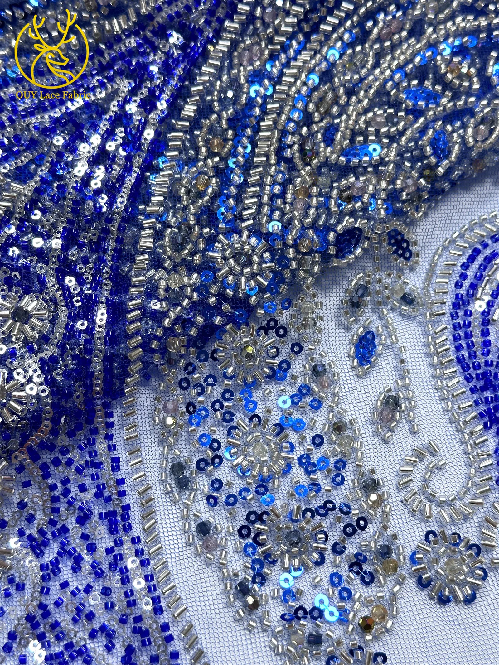 Damen Party- und Hochzeitskleider Afrikanischer Bräutigam Perlenverzierter Spitzenstoff 2026 Hochwertige Französische Nigerianische Pailletten Tüllspitze Stoffe – Detail 20