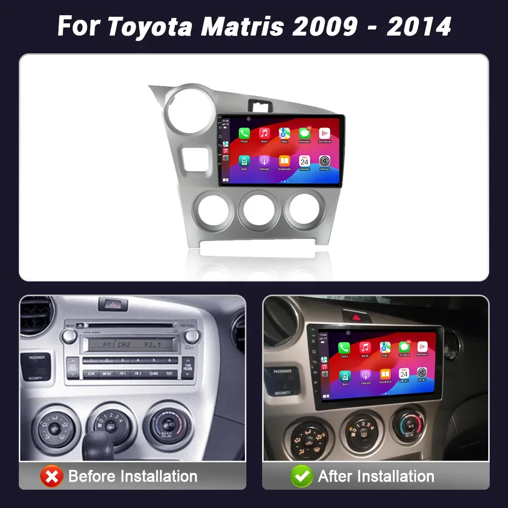 Android For TOYOTA MATRIX 2009 - 2014 Car Radio Multimedia Player Navigation Wireless CarPlay Touch Screen Stereo