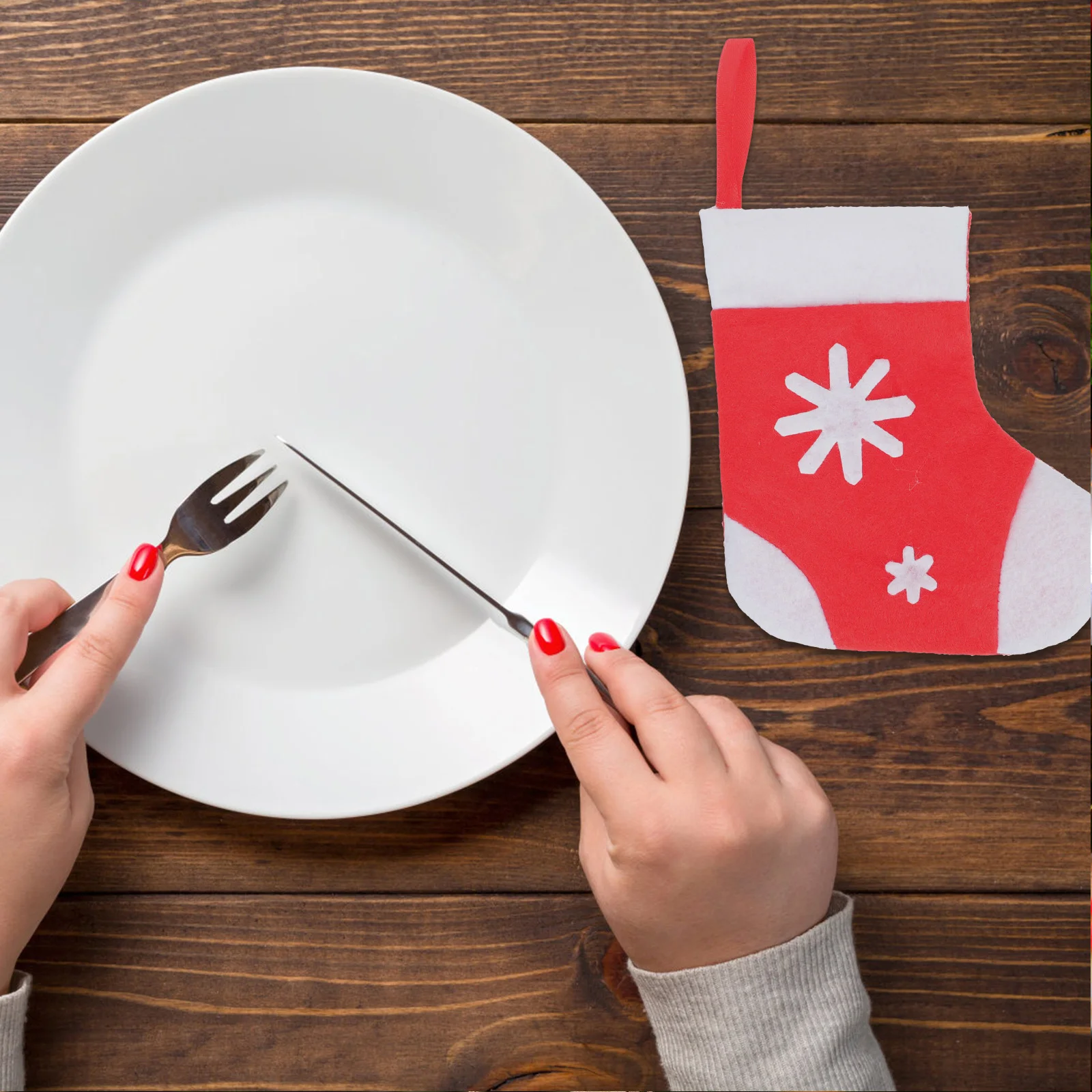 

3Pcs Christmas Stocking Tableware Bag Xmas Cutlery Sock Silverware Holder Christmas Party Tableware Decoration Holiday Dining