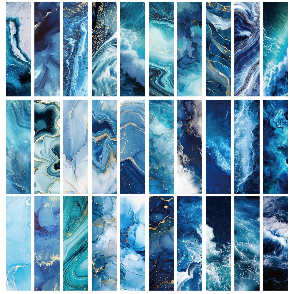30PCS Ocean Card Bookmark Home Decorative Materials Graffiti Stationary Paper Creative Lovers to Notebook Pages Bookmarks ﻿