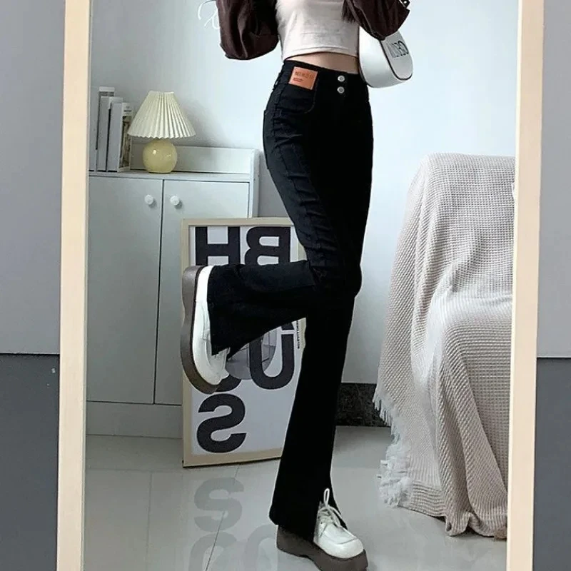 Women 2024 Autumn/Winter New Loose Letter Knit Sweater Coat+Jeans Matching Set Korean Elegant Hoodie Denim Pants Two Piece Suit