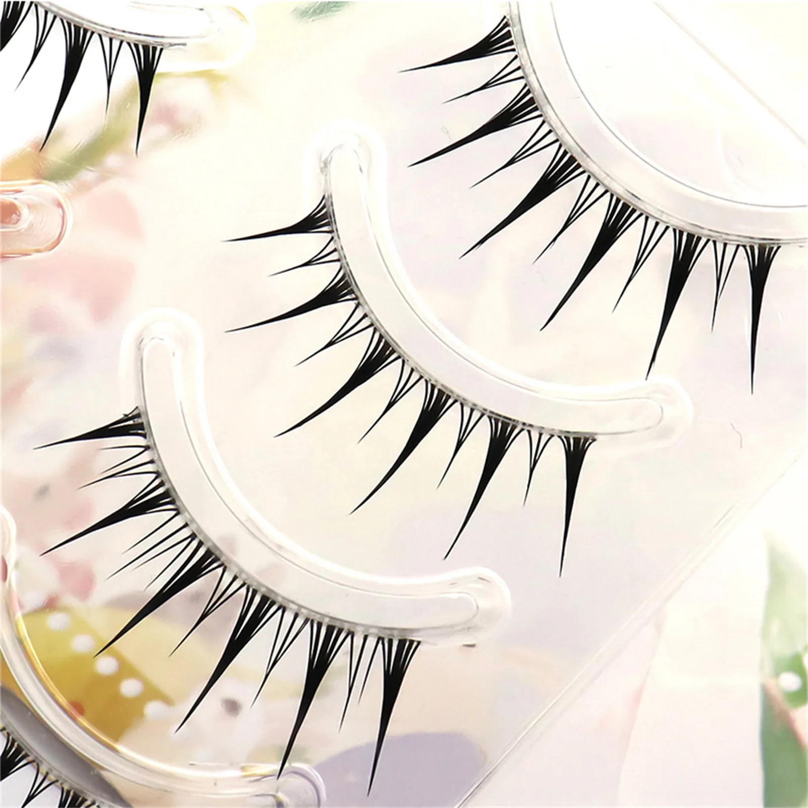 Devil Style False Eyelashes Manga cosplay lash strips Transparent Base Long Length Lashes for Daily party Dramatic Makeup