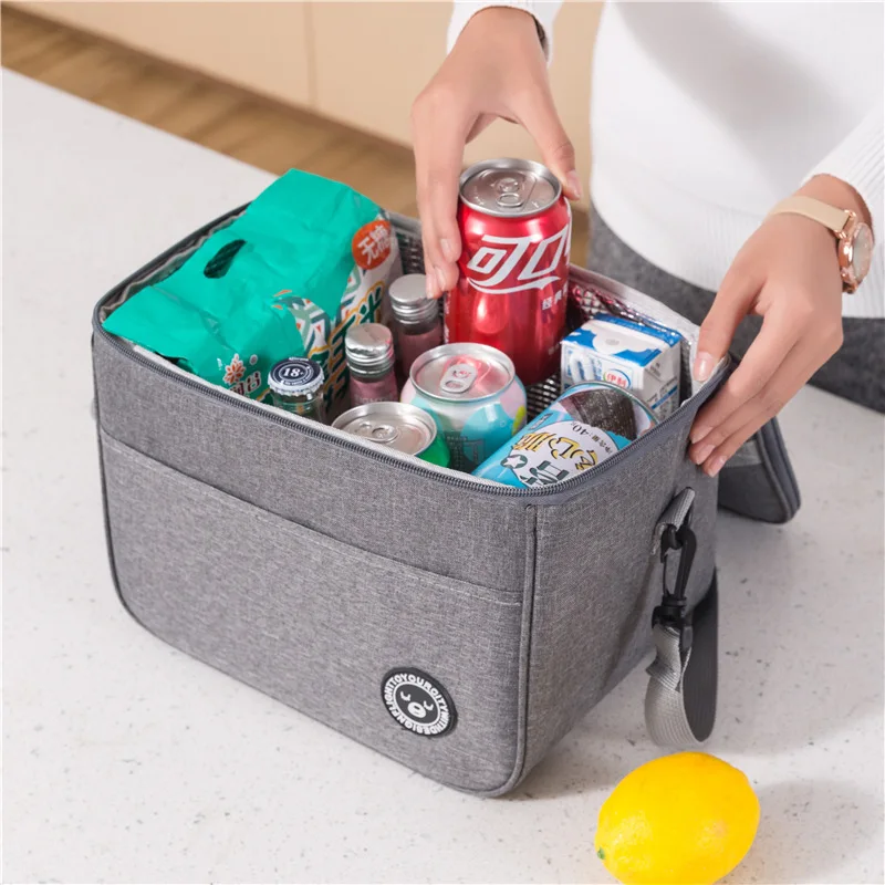 Portable Lunch Bag Food Thermal Box Durable Waterproof Office Cooler Lunchbox With Shoulder Strap Insulated Case