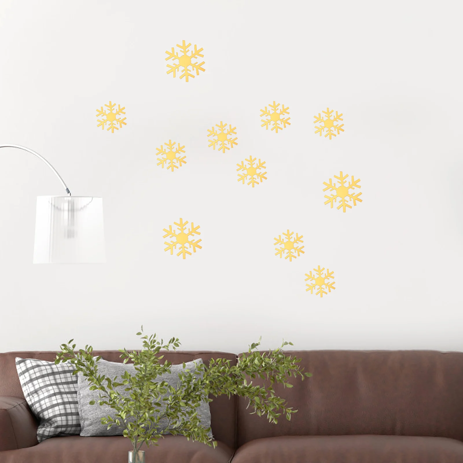 

15Pcs Christmas Mirror Wall Stickers Snowflake Pattern Removable Window Decals Xmas Home Decoration Xmas Stickers