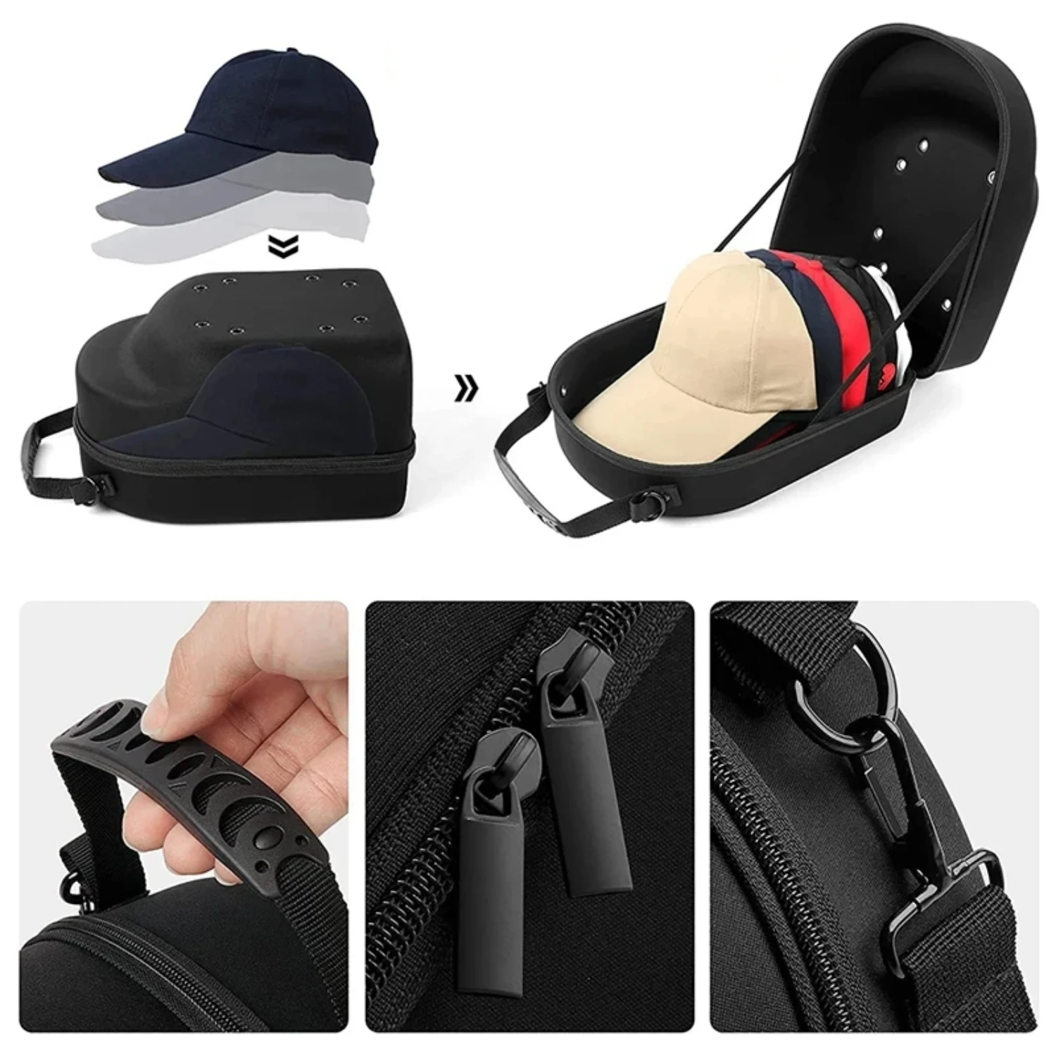 

1pc Baseball Hat Travel Baseball Travel Case Carrier Box Display Baseball Carrying