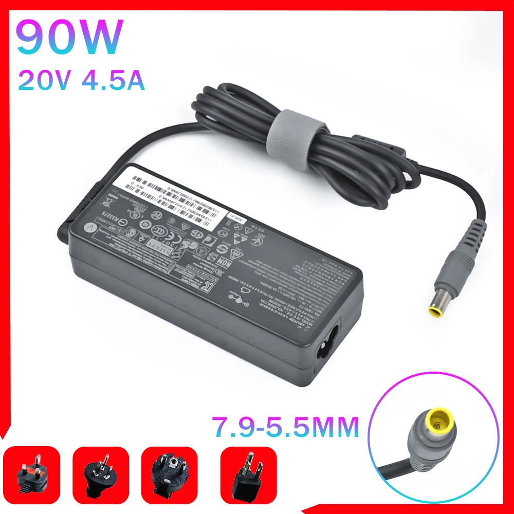 

20V 4.5A 90W 7.9*5.5mm 8 pin AC Laptop Adapter For Lenovo T6 R6 Z6 X6 X200 X300 3000 C100 T60 E125 E430 E530 E4 Notebook Charger