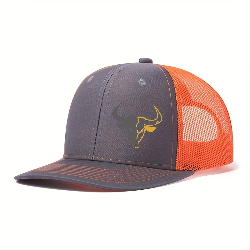 Bull Head Print Atmungsaktive Mesh Hüte Sommer Richardson Lkw Fahrer Hut Männer Frauen Outdoor Baseball Kappe Angeln Schirmmützen – Detail 9