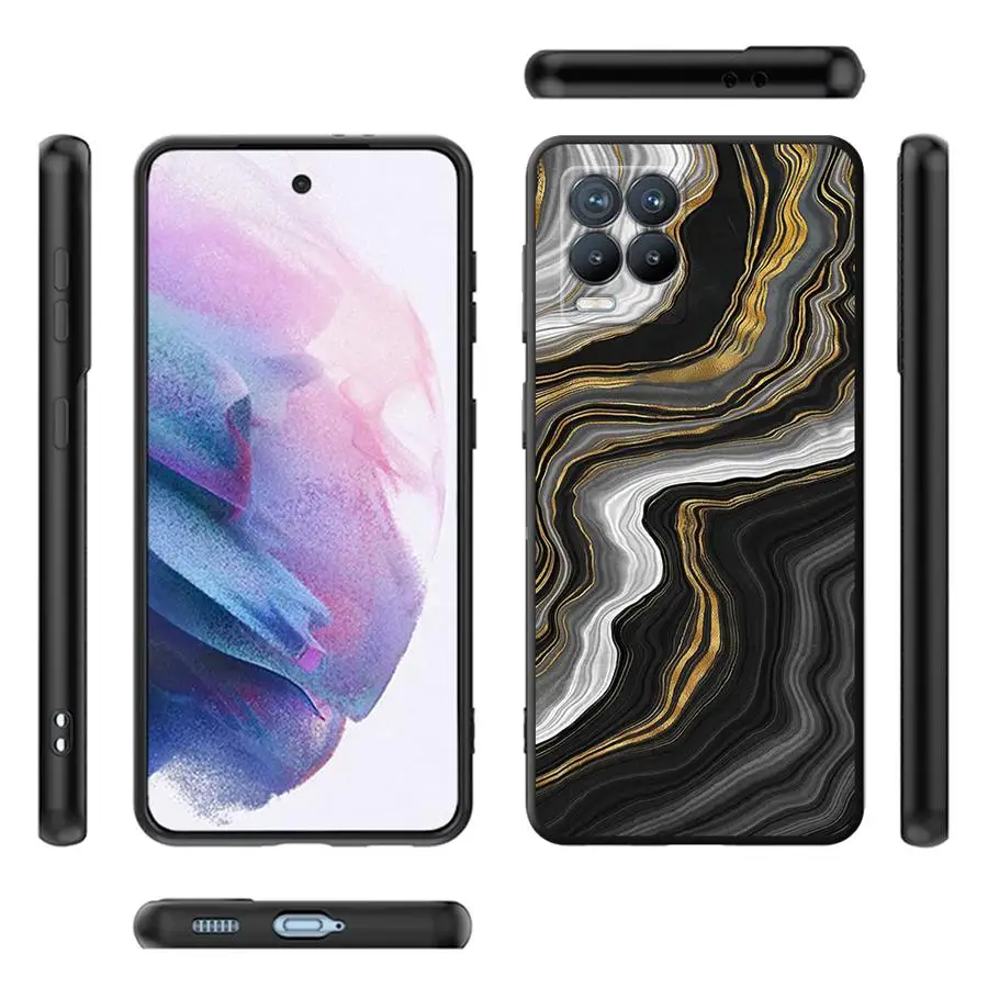 جراب هاتف رخامي بحبر فاخر ، غطاء أسود ناعم ، Google Pixel 8 Pro ، 6a ، 7a ، 8a ، 6 Pro ، 7 Pro