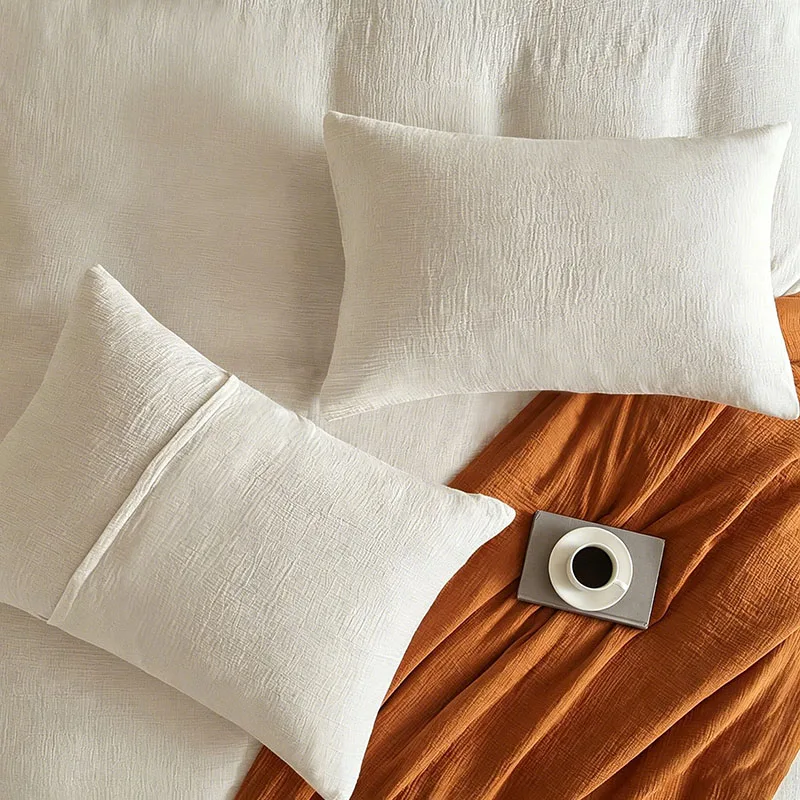 2-Layer Gauze Muslin Pillowcases 100% Cotton Fabric Decorative Sofa Cushion Covers with Envelope Closure Pillow Cover Home Decor