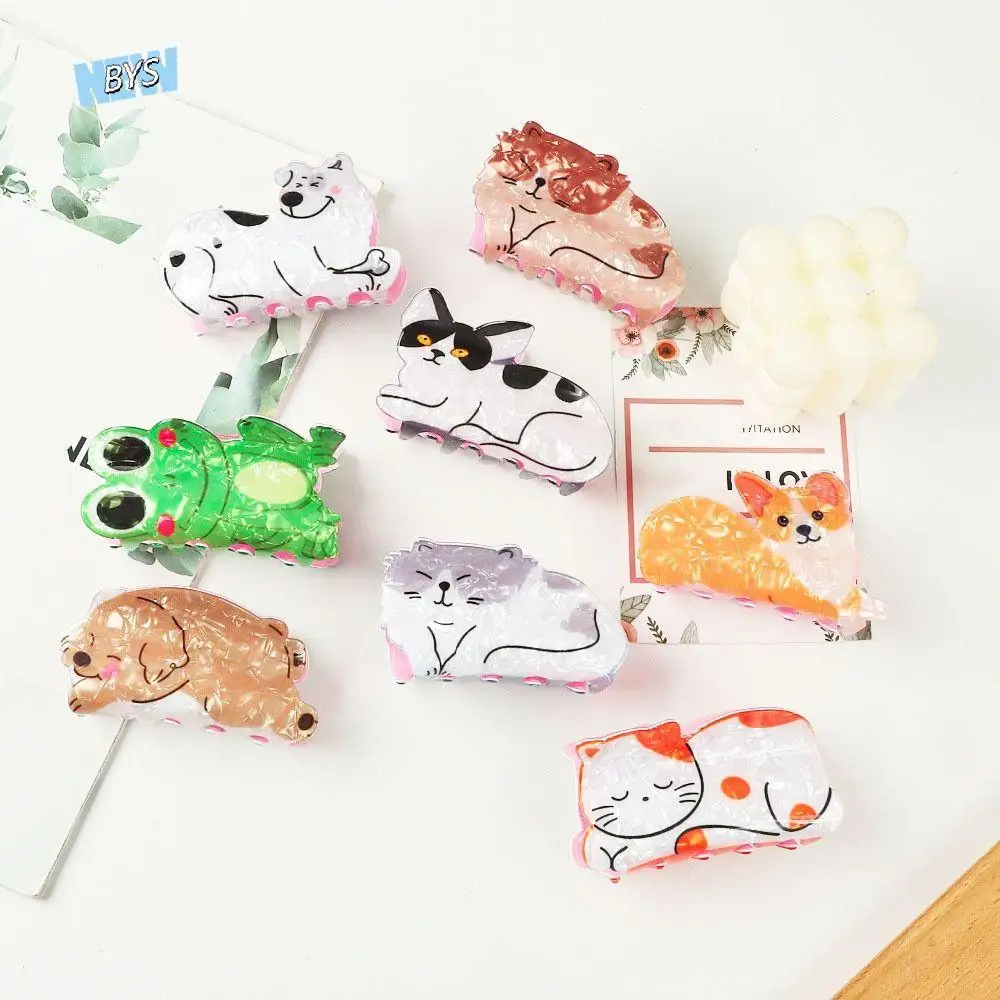 

Fashion Dog Cat Hair Claw Cartoon Korean Style Animal Shark Clip Mide Size Grab Clip Acrylic Animal Hair Clip Party