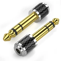 Adaptador de audio de guitarra de piano 6,35 macho a 3,5 hembra de fibra de carbono neutra sin etiqueta ordinaria