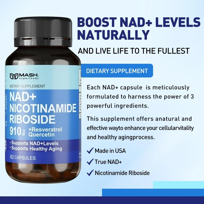 NAD Supplement 8457 Mg Strength Nmn Liposomal + Green Tea for Women & Men W/urolithin A, Resveratrol, Coq10, Lipoic Acid