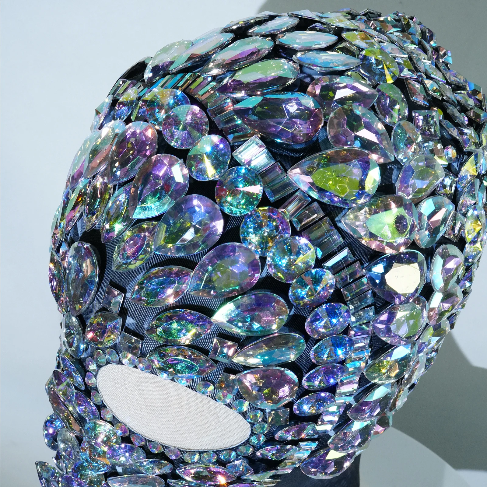 لامعة الرجال أغطية الرأس حفلة حجر الراين عيد الميلاد ملهى ليلي Dj ملثمين المغني كريستال قبعة المرحلة اكسسوارات الأداء الديكور