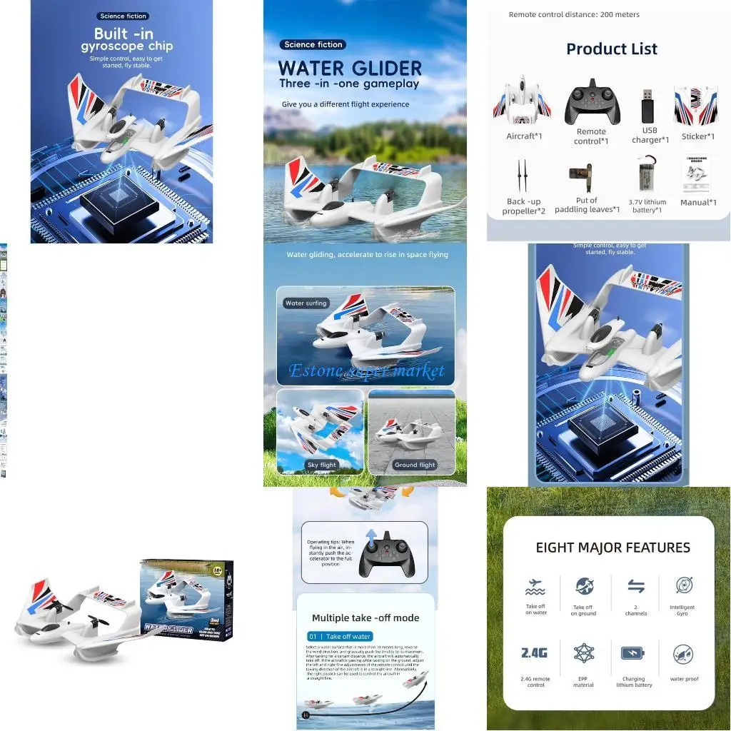 

090B Remote Control Water Glider Electric Aircraft Toy Lightweight Easy Fly Plane Toy