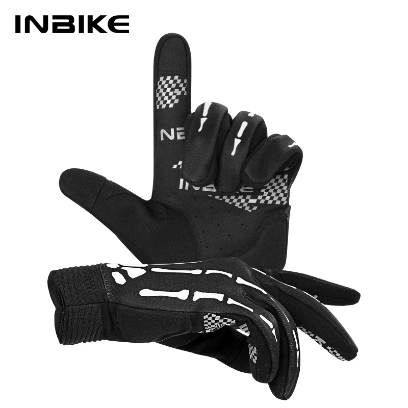 

INBIKE Final Clearance мужские велосипедные перчатки с полным пальцем дышащие противоударные для дорожного сенсорного велосипеда MTB перчатки для езды на горном велосипеде мужские