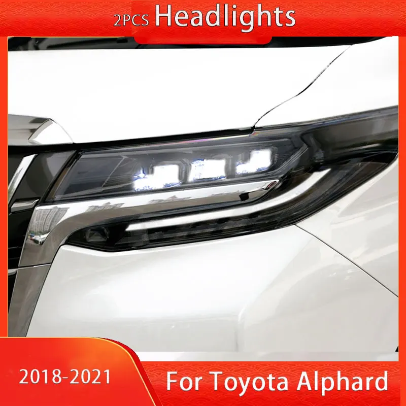 Head Lamp For Toyota Alphard LED Headlight 2018-2021 Headlight Alphard DRL Turn Signal High Beam Angel Eye Projector Lens