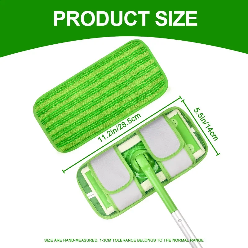 

12\" Ultra-Fine Fiber Mop Replacement Pad for Swiffer Sweeper Flat Mop Head Cleaning Cloth Adapter Compatible
