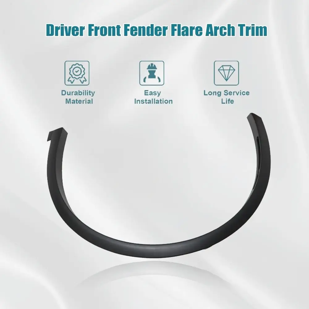 Black Left Front Fender Flare Arch Trim Compatible with Tesla Model X 2023 2024