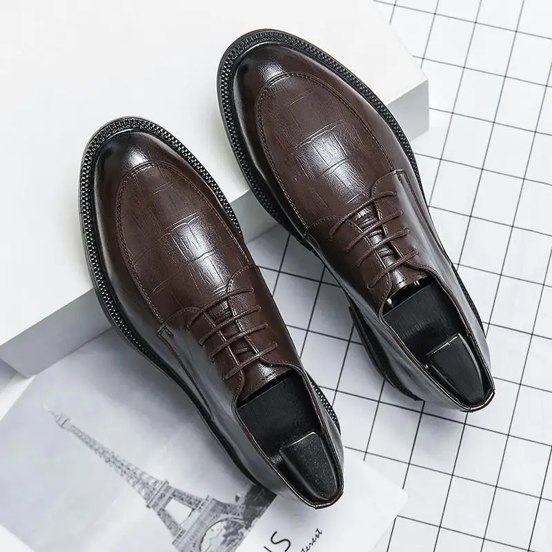 

Spring, Autumn and Winter Men's Casual Derby Lace-up Office Business Dress Wedding Shoes Oxford Party Luxury