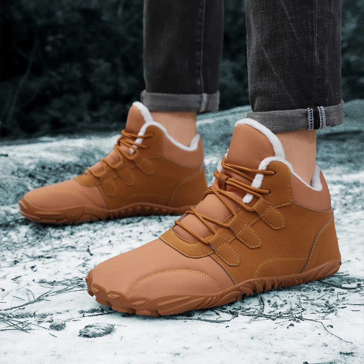 Winter Snow Boots For Men And Women Waterproof Cotton Shoes Padded Thickened Warm Non-slip Daily Sports Wear Ankle Protection