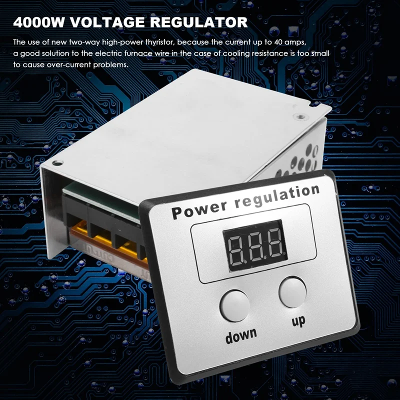 SCR Regulator tegangan Motor listrik, pengontrol suhu kecepatan Motor listrik Dimmer untuk pemanas air Motor kecil 4000W 220V AC