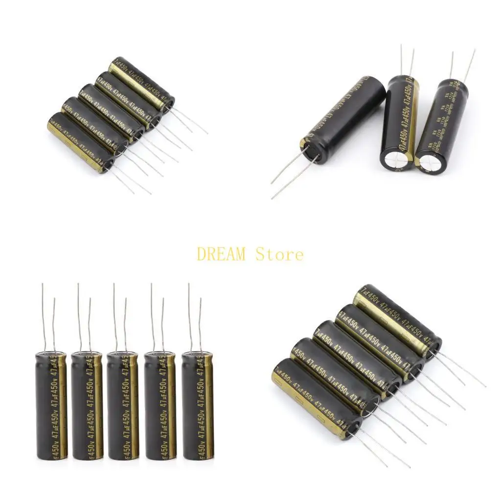 5pcs 450V 47UF Aluminum Electrolytic Capacitors For LCD LED 13x42mm best sale