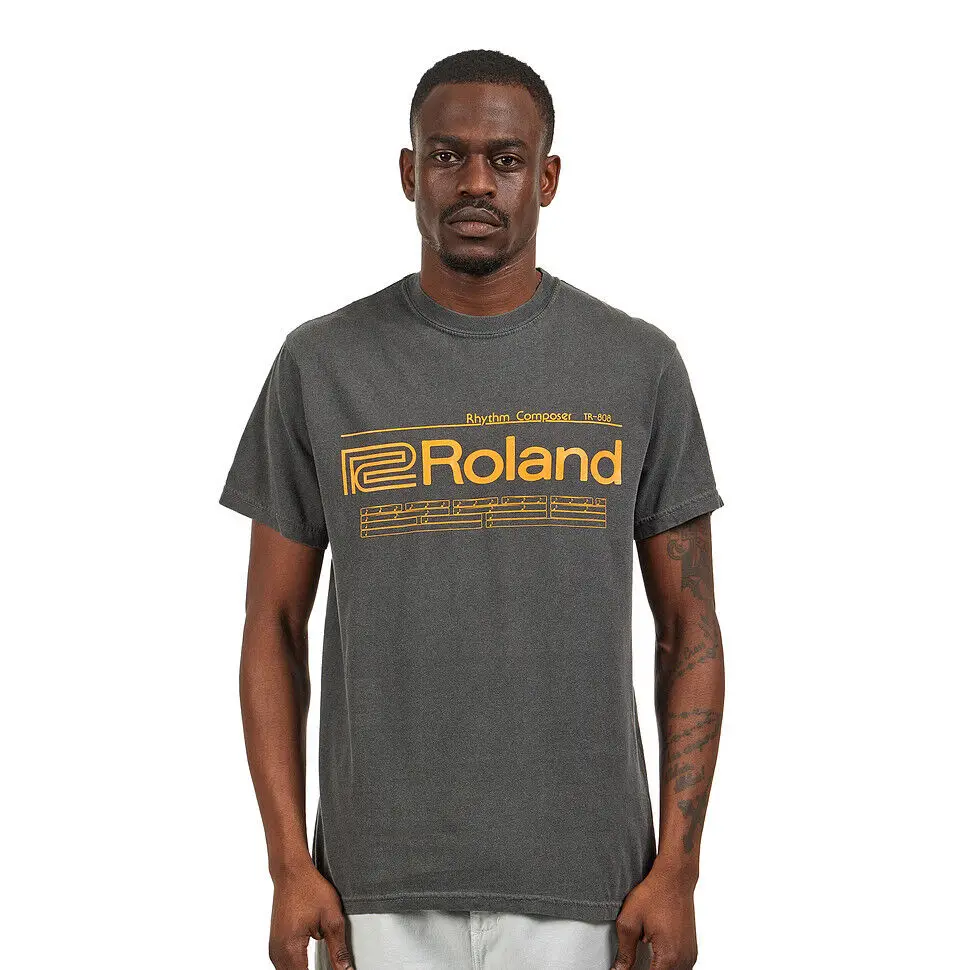 Roland - Song Logo T-Shirt Black  Tees Cotton Luxury brand vintage oversized