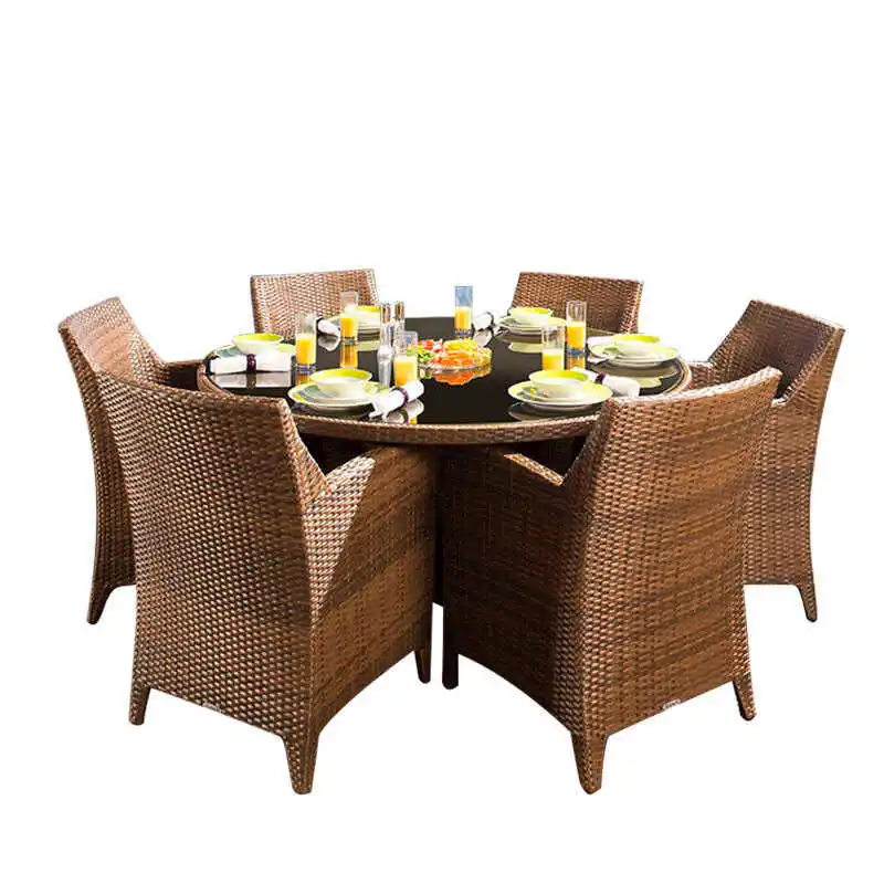 

Customizable outdoor table and chair combination balcony courtyard rattan chair leisure