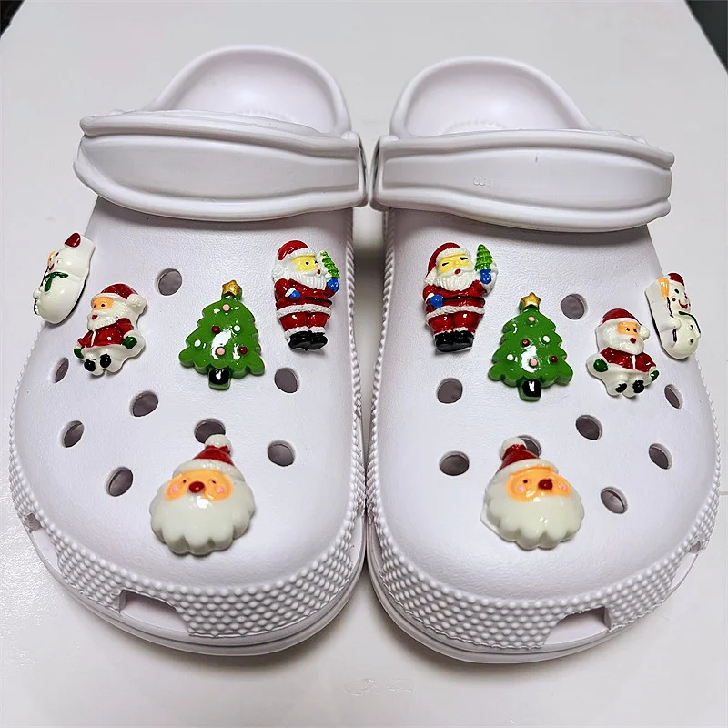 New Santa Claus Christmas Tree Snowman Shoe Charms Shoe Decoration Charms Bracelet Wristband Accessories Xmas Party Gifts