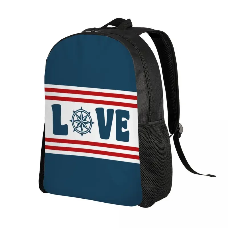 Love Compass Backpack for Men Women Waterproof School College Nautical Sailing Sailor Bag Print Bookbags