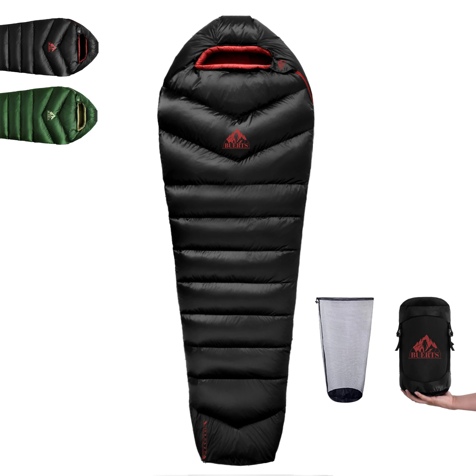 Three Season Inflatable Mummy Outdoor Hiking Camping Adult Unisex Customizable Nylon Waterproof Ultralight Sleeping Bag BUERTS