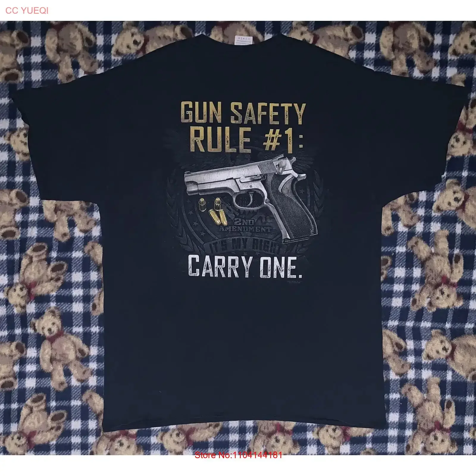 Rare Vintage 2014 Buck Wear Gun Safety 2nd Amendment Promo T Shirt Sz L long or short sleeves vintage Washed Stylish