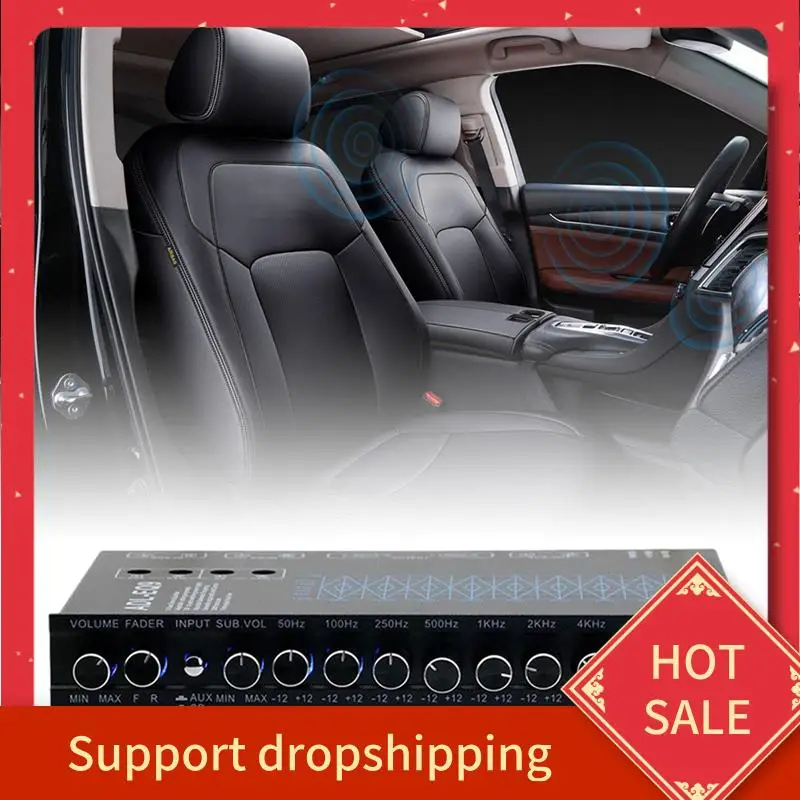 

B44C 2X 9 Band Equalizer High Performance 9 Equalization Bands 12V DC For Boat RV Car Metal With CD AUX Input DSP Chip Output