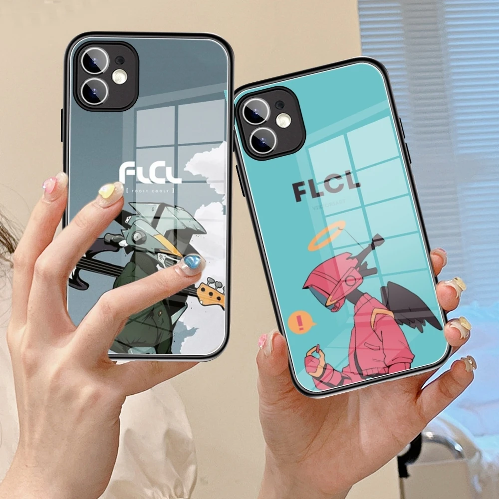 

FLCL Canti Anime Phone Case Tempered Glass For IPhone 16 15 Promax 14 13 Pro 12 11 plus X XS XR Covers