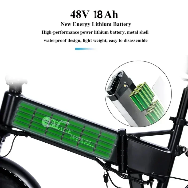 Electric Bicycle RX20 MAX 2000W Dual Motor 48V18AH Lithium Battery Hydraulic brake Electric Bike 20*4.0 in Fat Tire Fold E-bike