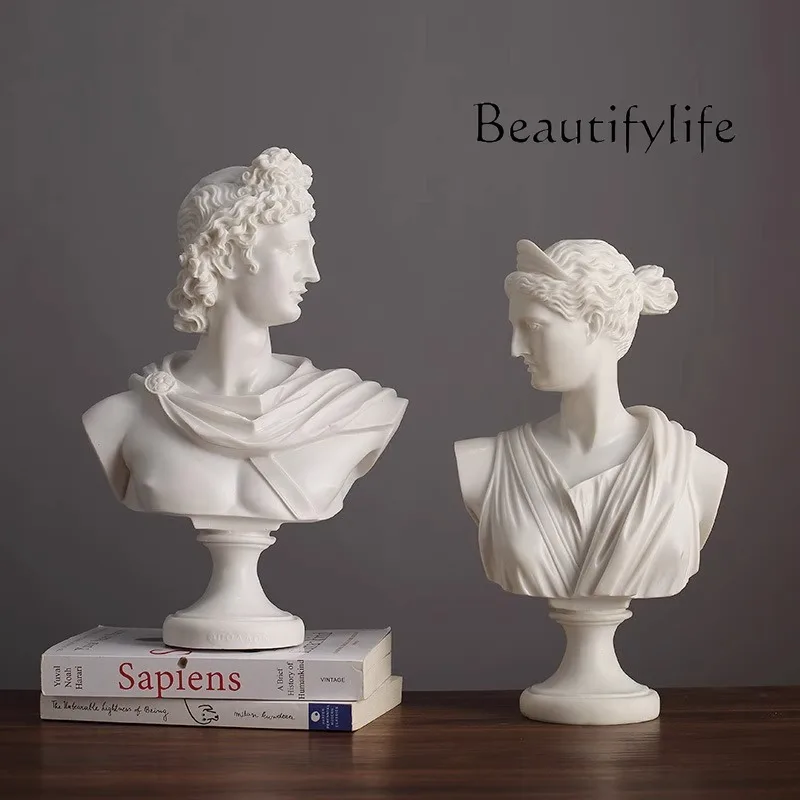 خمر ديفيد فينوس الشكل تمثال نصفي النحت زخرفة نموذج غرفة المعيشة مدخل الحصان رئيس زخرفة #4