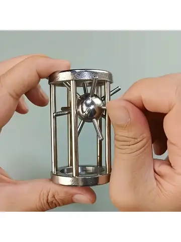 Stainless Steel Cage Challenge Game - Adult Complex Multi Layer Puzzle Toy, Ideal Gift for Birthday，Perfect Party  Accessories