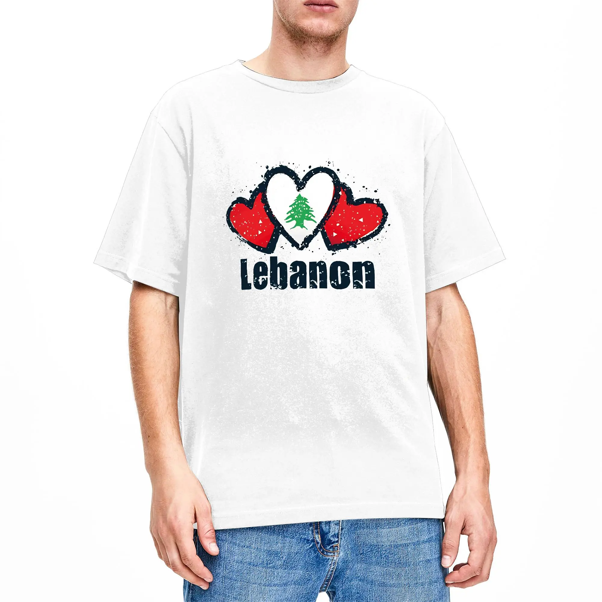 Lebanon Cotton T-Shirt For Men Summer  Y2K Funny T-Shirts Harajuku Tee Shirt Oversize Loose Tops