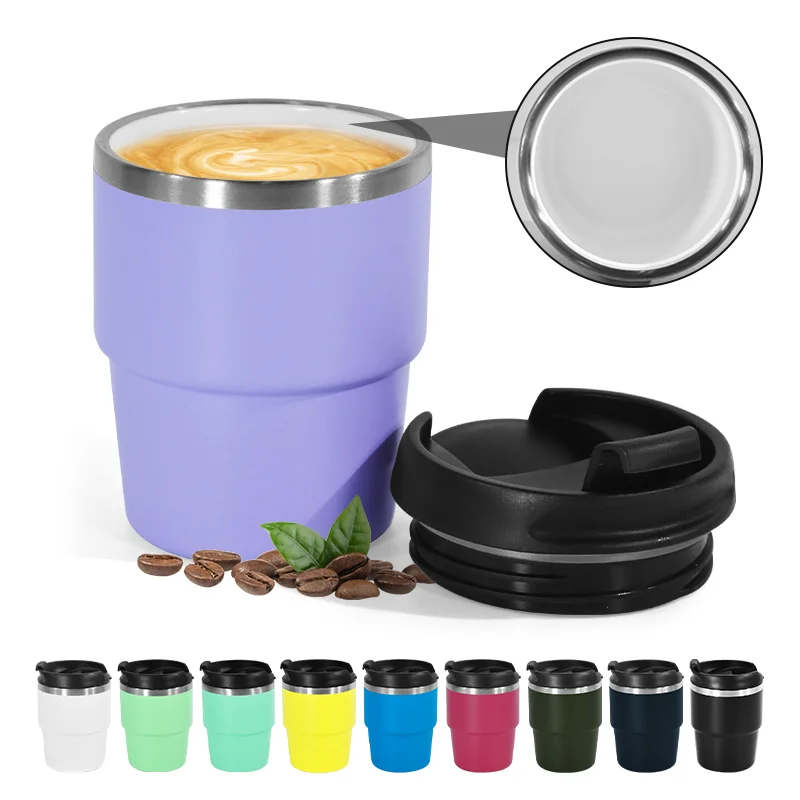 

4pcs/set 6oz Stainless Steel Coffee Mug Mini Coffee Tumbler with Ceramic Liner He