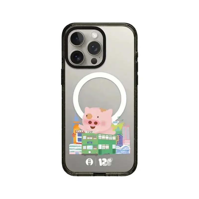 

Cartoon Pig Cute 2.5 Acrylic Black Border iPhone 12 13 15 14 16 Pro Max Protective Case, Fits iPhone 16 Pro Max