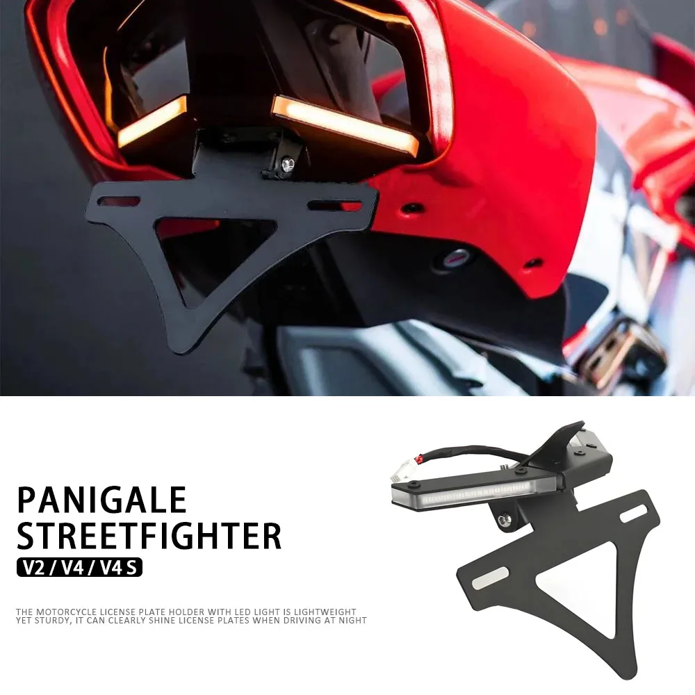 

2020-2024 2023 Motorcycle License Plate Bracket Holder Rear Short Tail Bracket Kit For Ducati Panigale Streetfighter V4 S V4 V2