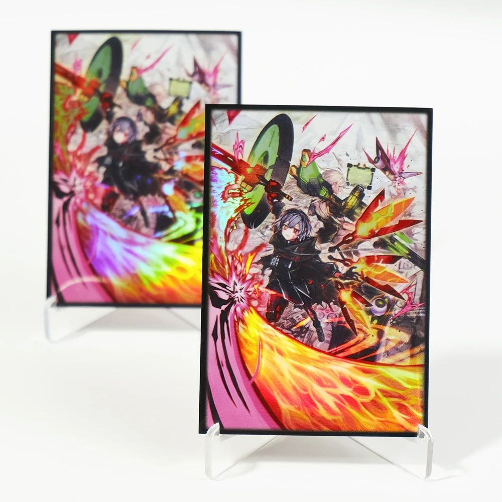 50PCS 63*90mm Flashing Anime Japanese Size Card Sleeves Anti-tear and Anti-wear Trading Card Sleeves Compatible with YGO Cards
