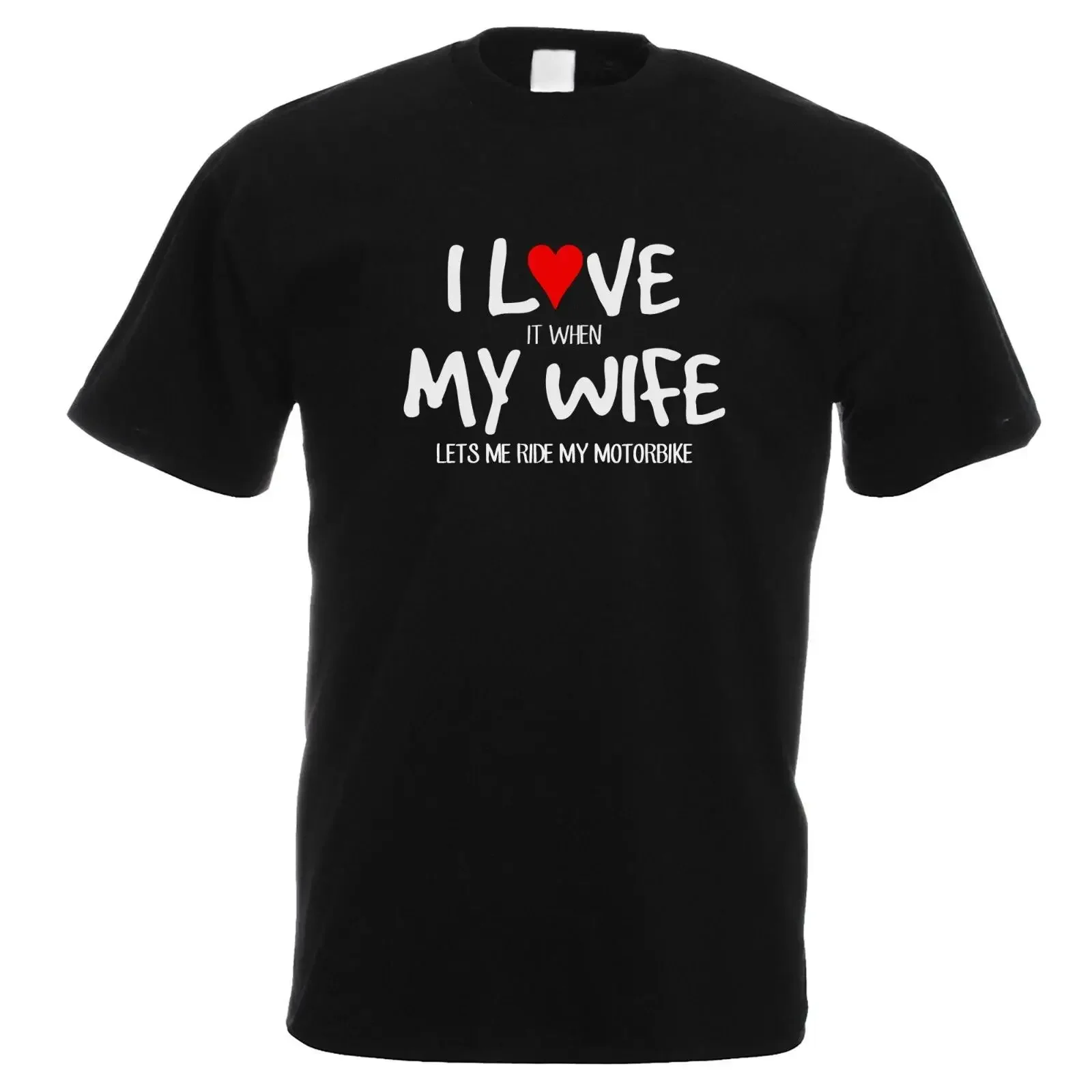 I Love my Wife Motorrad Design Herren T Shirt schwarz vintage Washed fashion Stretched Comfortable streetwear Breathable Unisex